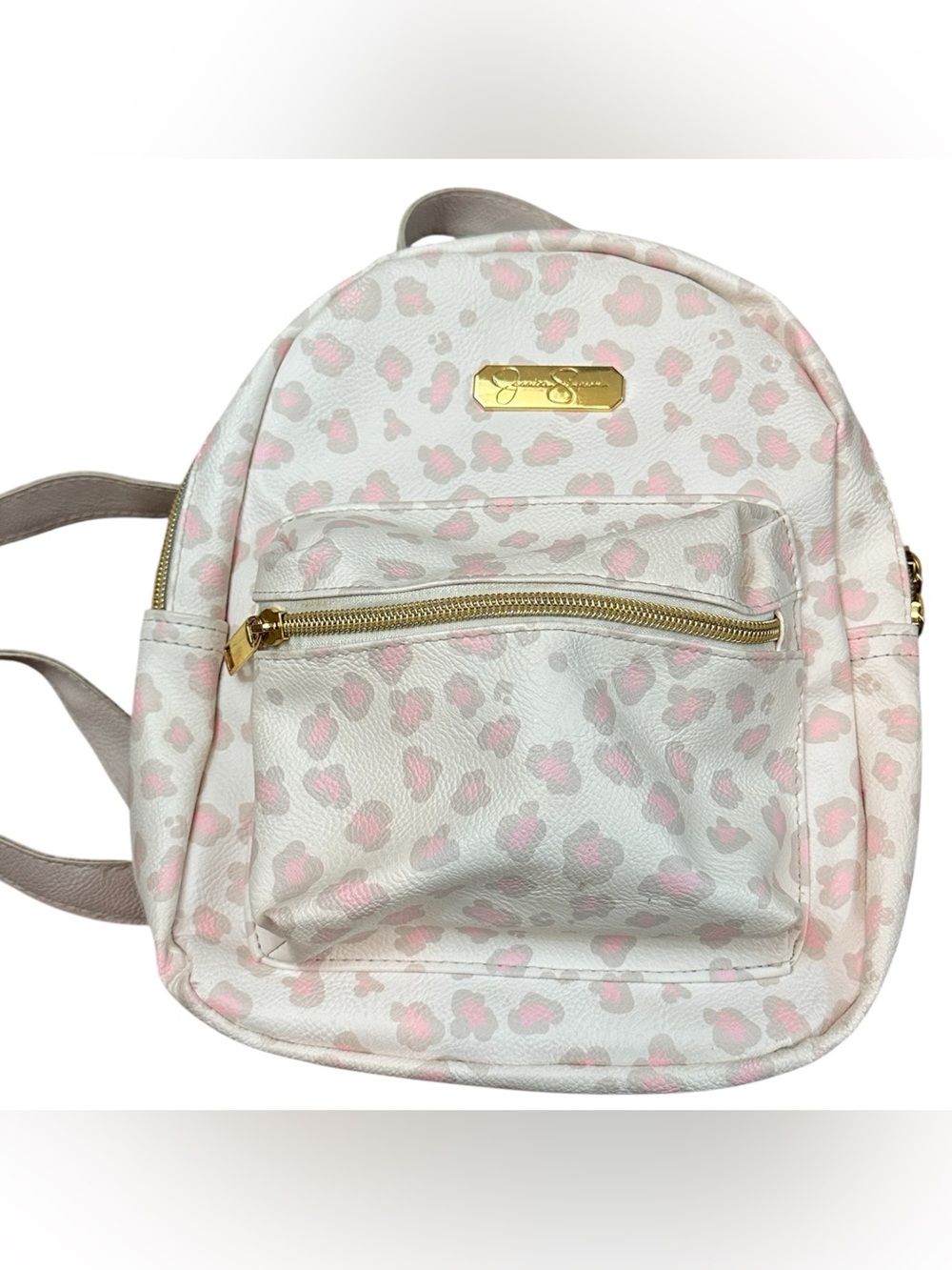 Jessica Simpson Mini Backpack Pink Leopard Print Faux Leather Bag